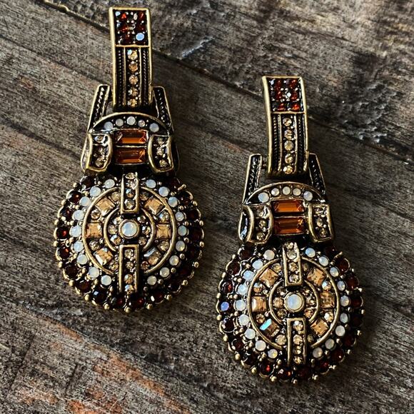 NEW Geo Drop Rhinestone Earrings - Picture 5 of 7